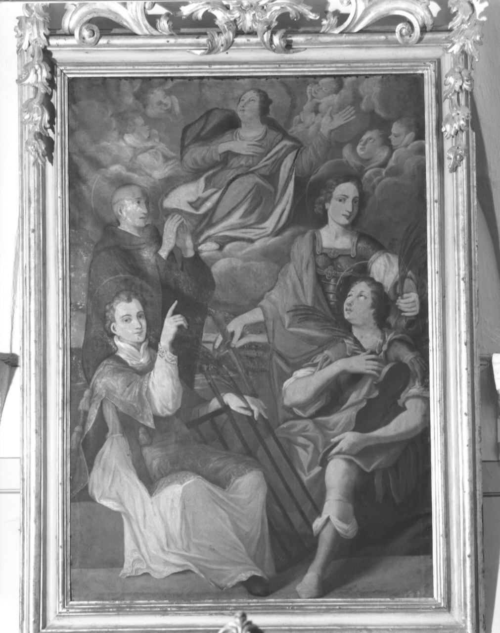 Madonna Assunta con San Lorenzo, San Genesio, San Bovo e San Mauro Abate (dipinto) - ambito parmense (primo quarto sec. XVIII)