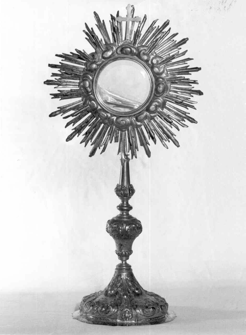 ostensorio - a raggiera - ambito parmense (seconda metà sec. XIX)