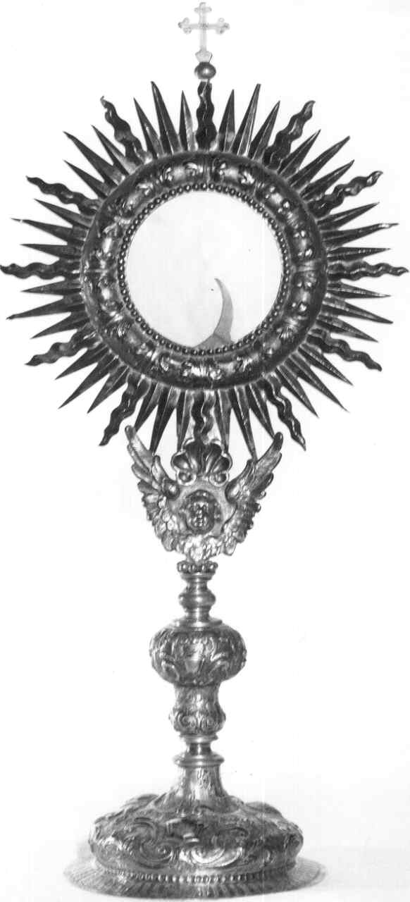 ostensorio - a raggiera - ambito parmense (prima metà sec. XVIII)