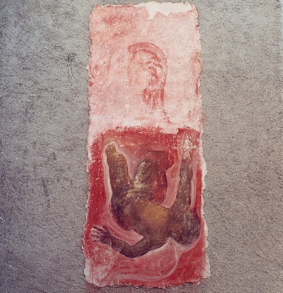 Icaro precipita nel vuoto (dipinto) di Madoi Walter (sec. XX)