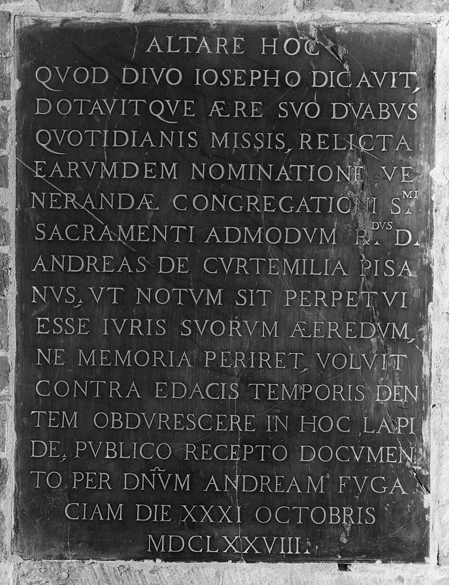 lapide celebrativa - ambito piacentino (sec. XVII)