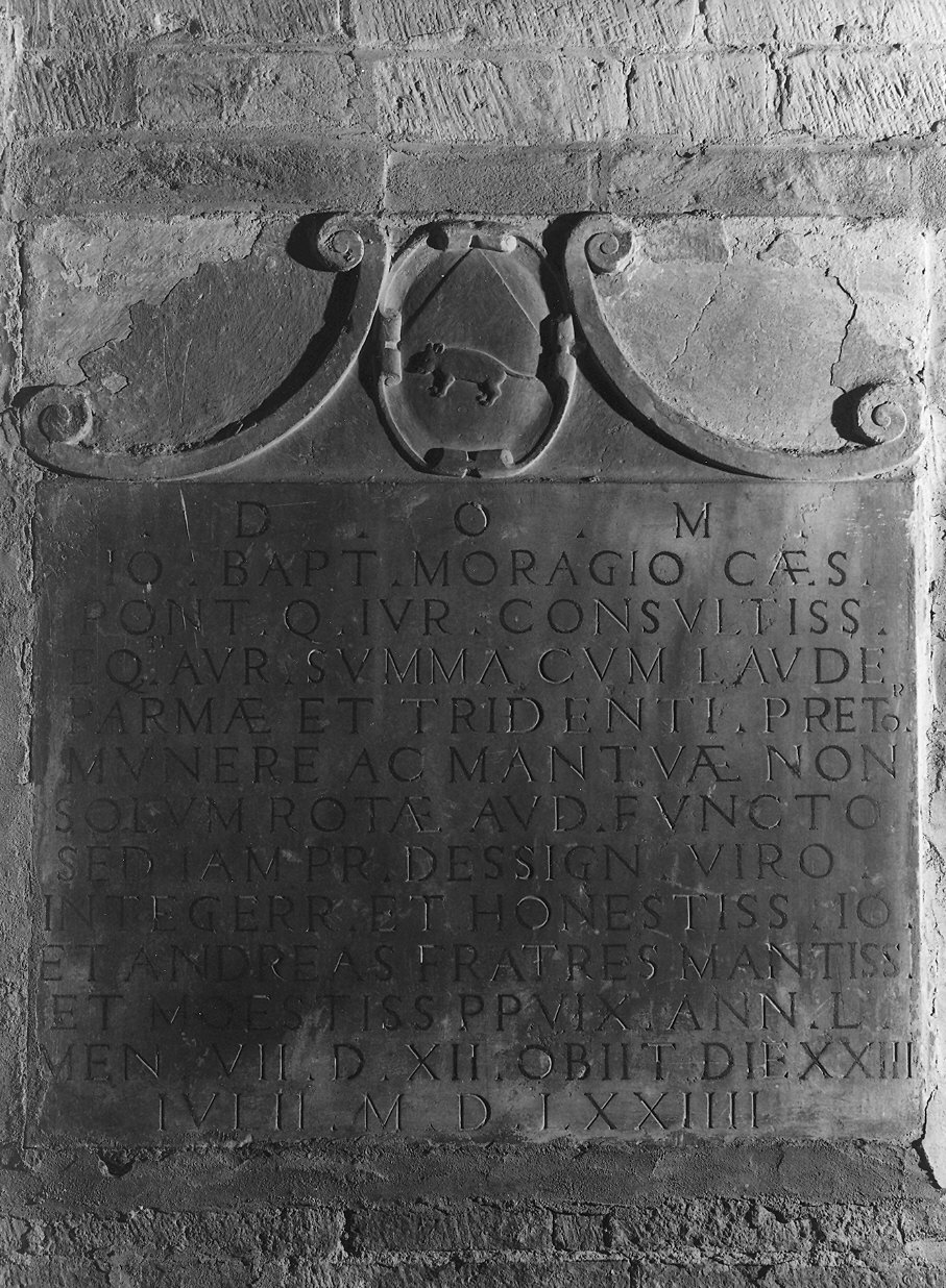 lapide commemorativa - ambito piacentino (sec. XVI)