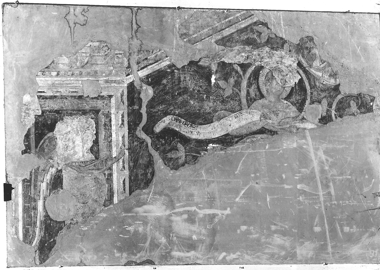 Albero genealogico dell'ordine e angelo annunciante (?) (dipinto, frammento) - ambito emiliano (primo quarto sec. XV)