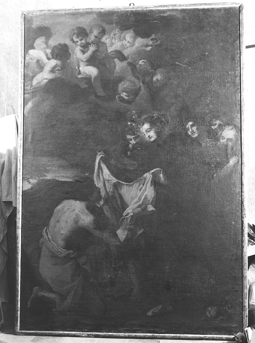 San Filippo Benizzi dona una camicia ad un lebbroso (dipinto) di Maratta Carlo (scuola) (inizio sec. XVIII)