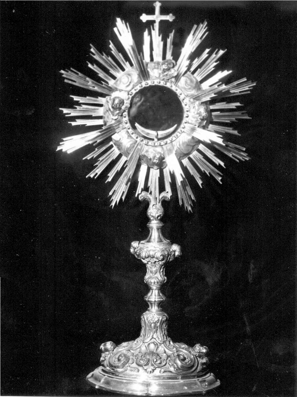 ostensorio - a raggiera di Bonani Alessandro (terzo quarto sec. XVIII)