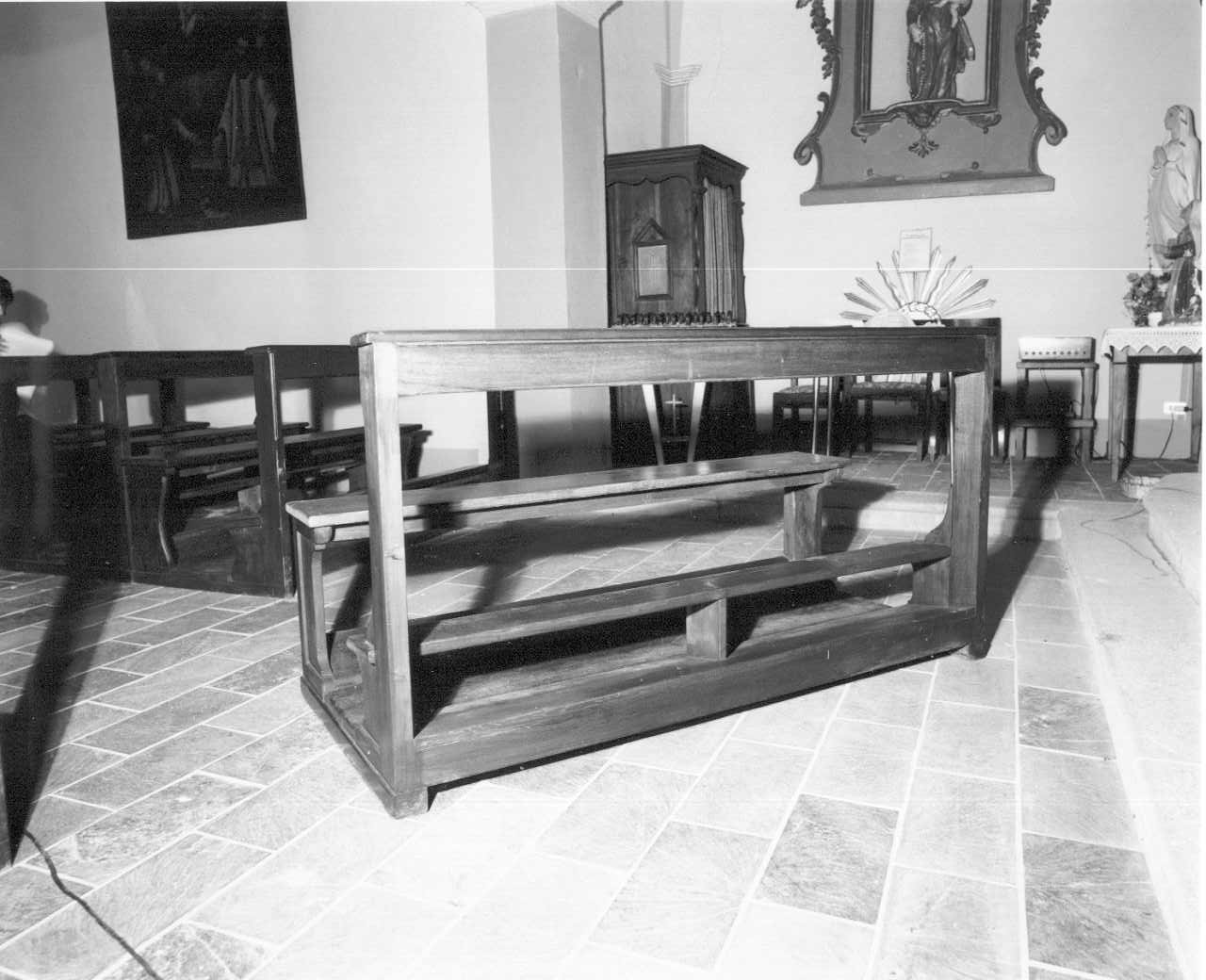 banco da chiesa, serie - produzione parmense (ultimo quarto sec. XIX)