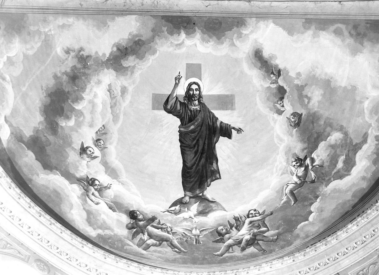 Cristo risorto tra angeli (dipinto, elemento d'insieme) - ambito cremonese (sec. XX)