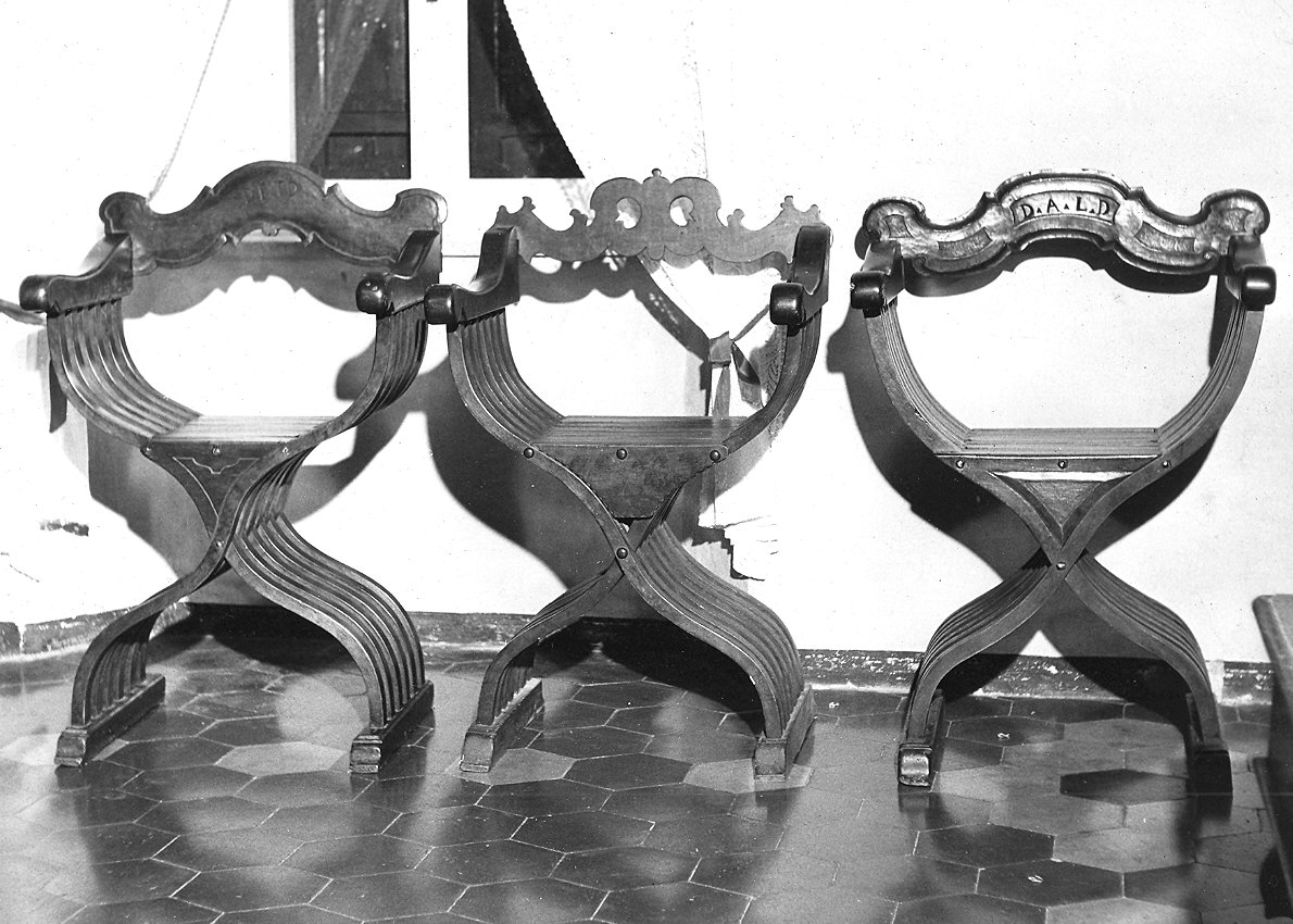 sedia - a stecche, serie - ambito parmense (seconda metà sec. XVII)