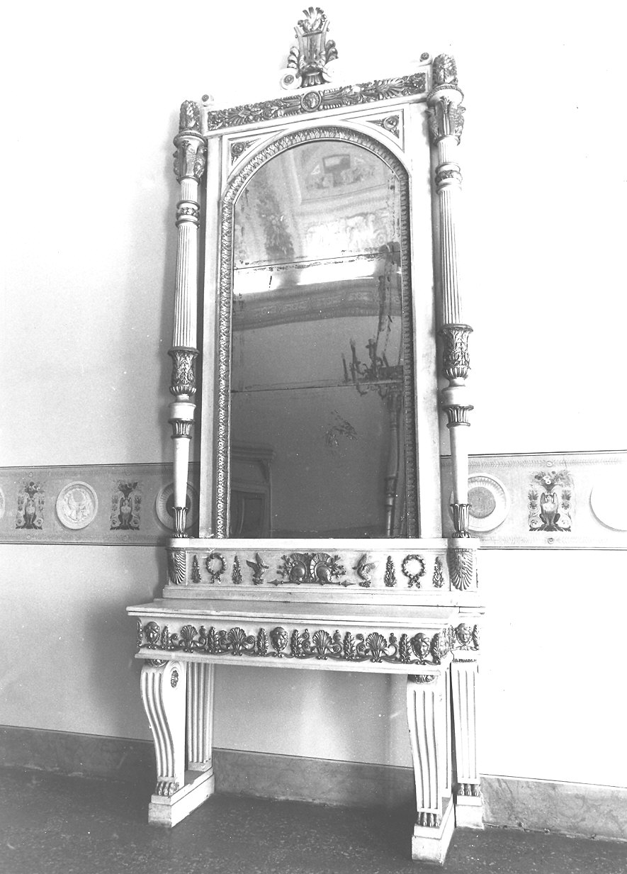 console con specchiera - ambito piacentino (inizio sec. XIX)