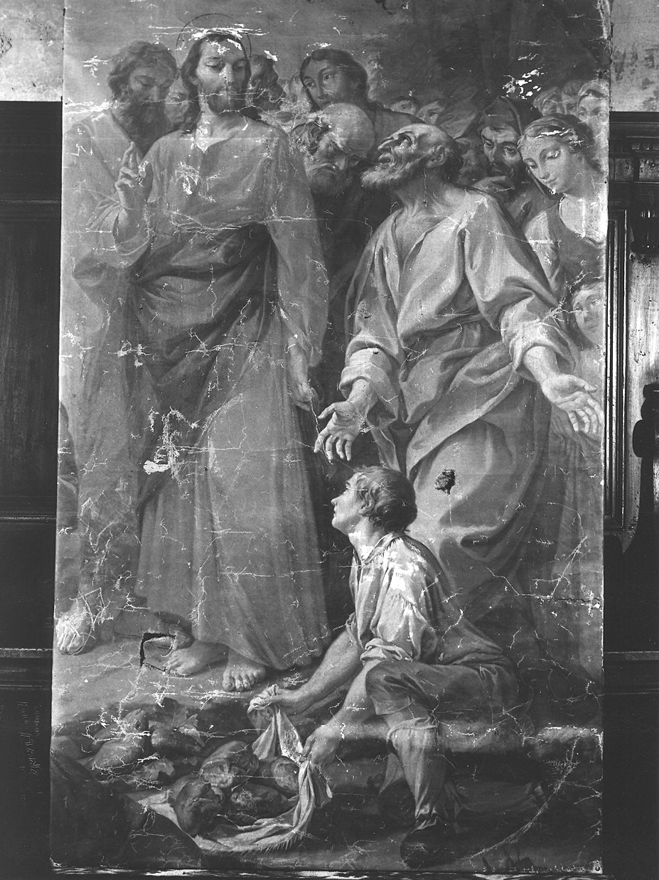 moltiplicazione dei pani e dei pesci (dipinto) di Bresciani Antonio (seconda metà sec. XVIII)