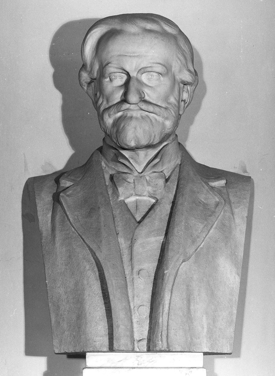 busto ritratto di Giuseppe Verdi (statua) - ambito piacentino (fine sec. XIX)
