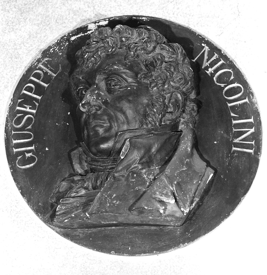 ritratto di Giuseppe Nicolini (medaglione ornamentale) - ambito piacentino (inizio sec. XX)