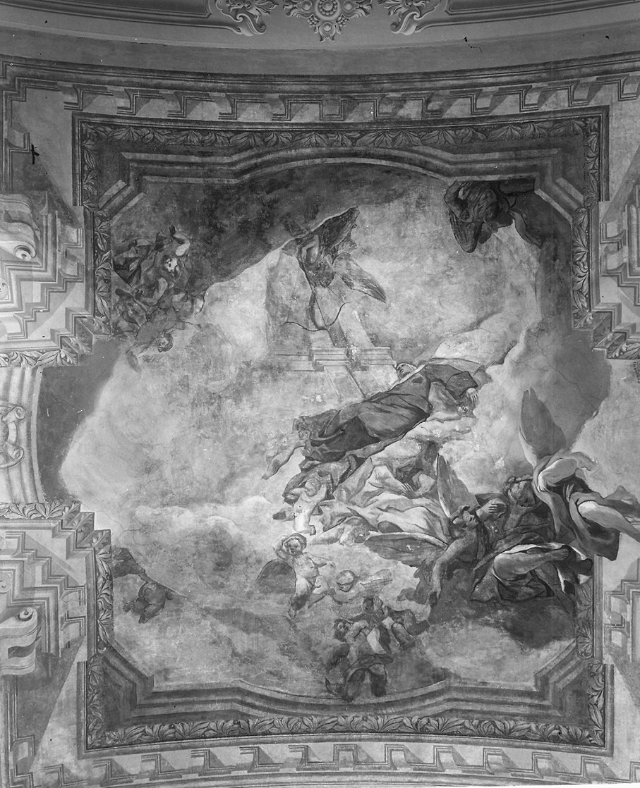 Santa Teresa d'Avila ha la visione dell'angelo che le trafigge il cuore con una freccia ardente (dipinto) di Ricchetti Luciano (sec. XX)