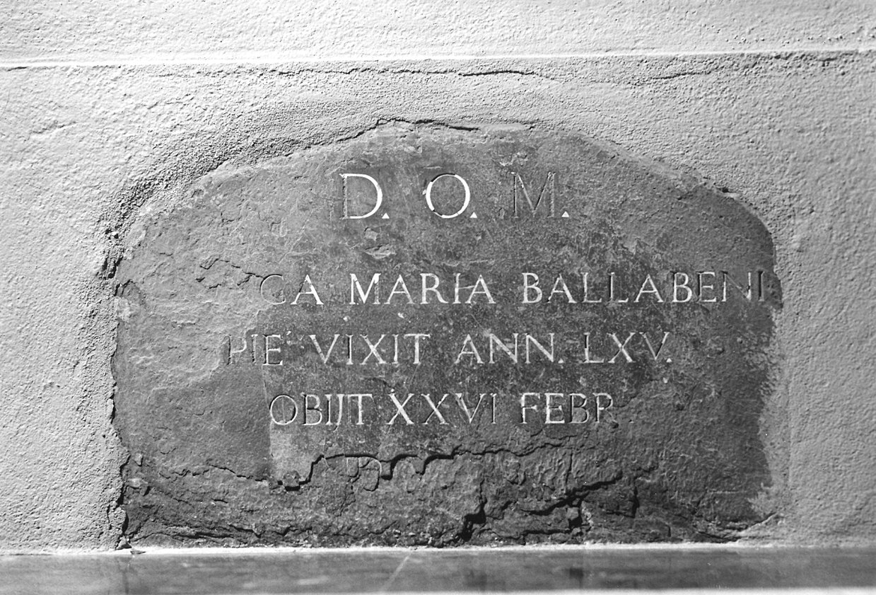 lapide - ambito piacentino (sec. XVIII)