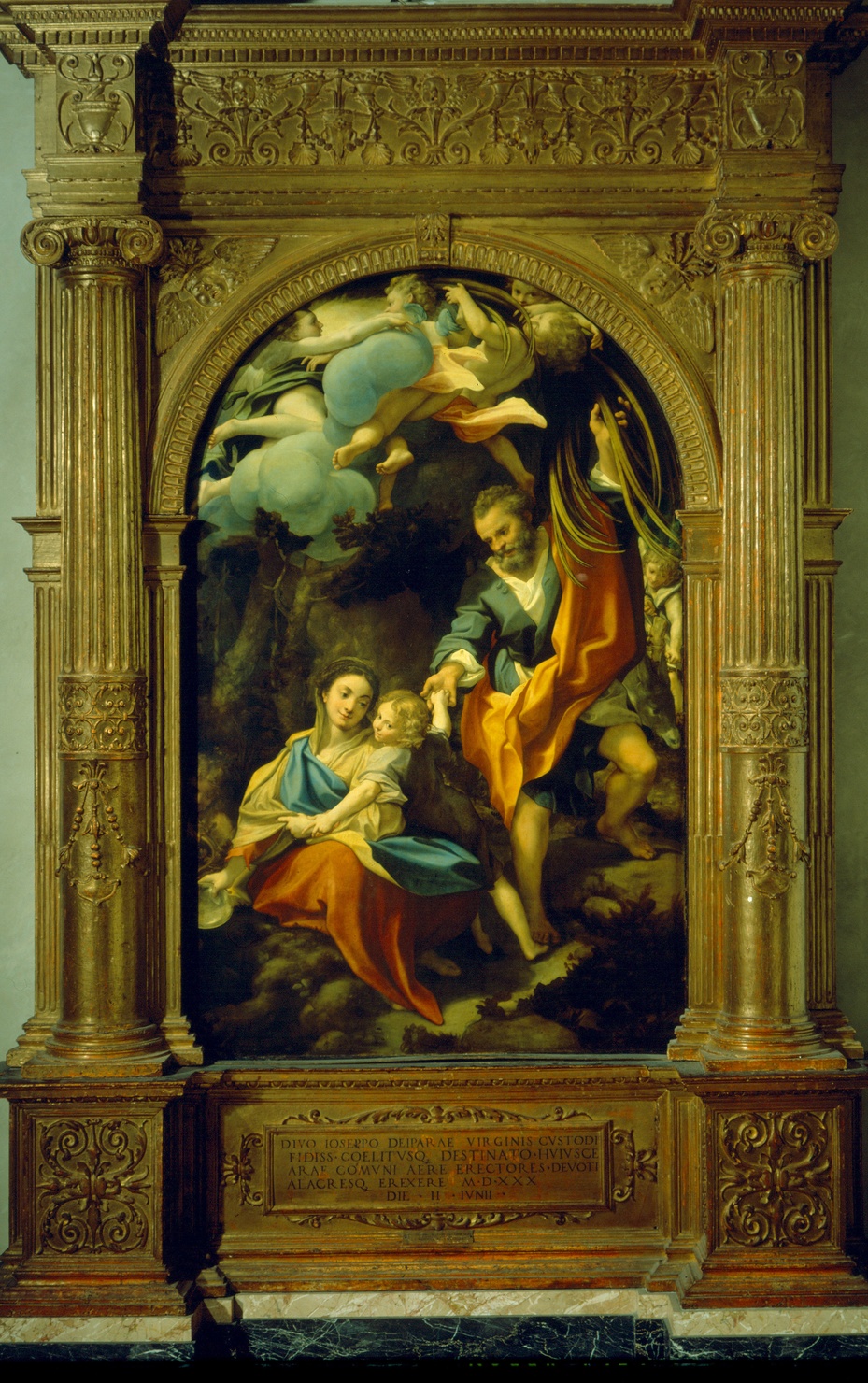 Madonna della scodella, Riposo durante il ritorno dall'Egitto (dipinto) di Allegri Antonio detto Correggio (sec. XVI)