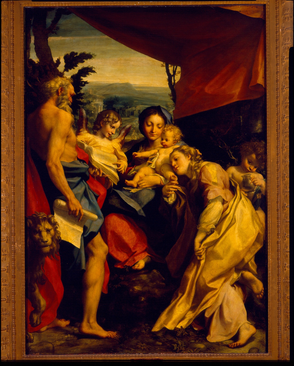 Madonna di San Gerolamo// Il giorno, Madonna con Bambino e i Santi Gerolamo e Maria Maddalena (dipinto) di Allegri Antonio detto Correggio (sec. XVI)