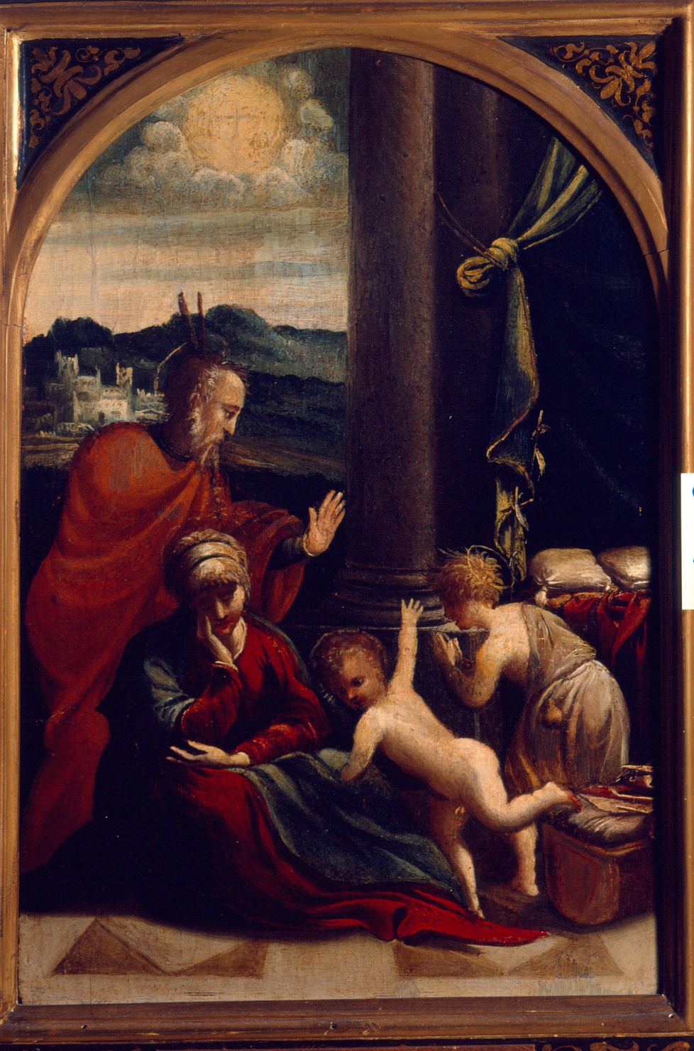 Sacra Famiglia con San Giovanni Battista bambino (dipinto) di Mazzuoli Giuseppe detto Bastarolo (terzo quarto sec. XVI)