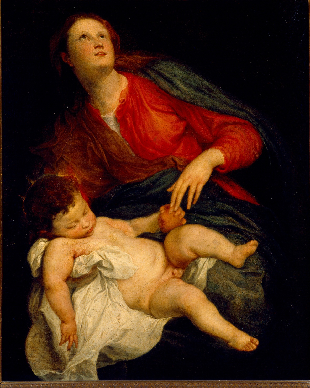 Madonna con Bambino (dipinto) di Van Dyck Antoon (sec. XVII)