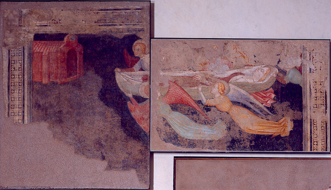 trasporto di Santa Caterina sul Sinai (dipinto, frammento) di Maestro di Santa Caterina (ultimo quarto sec. XIV)