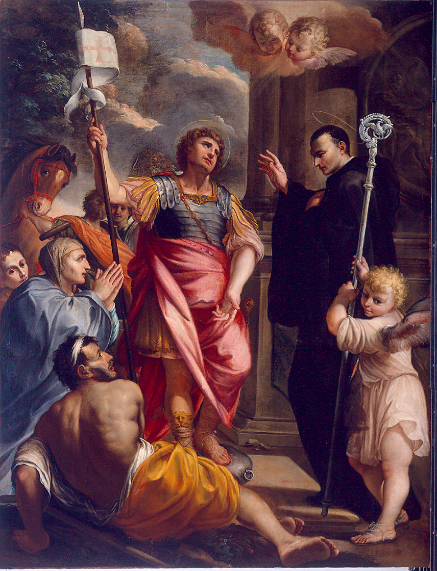 Santi Vitale e Mauro con oranti (dipinto) di Oddi Mauro (sec. XVII)