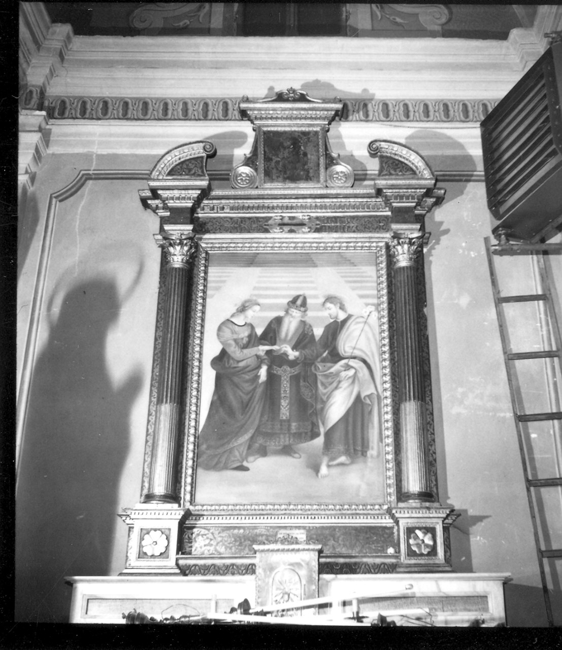 Sposalizio di Maria Vergine (dipinto) di Gonzaga suor Maria Pia (sec. XX)