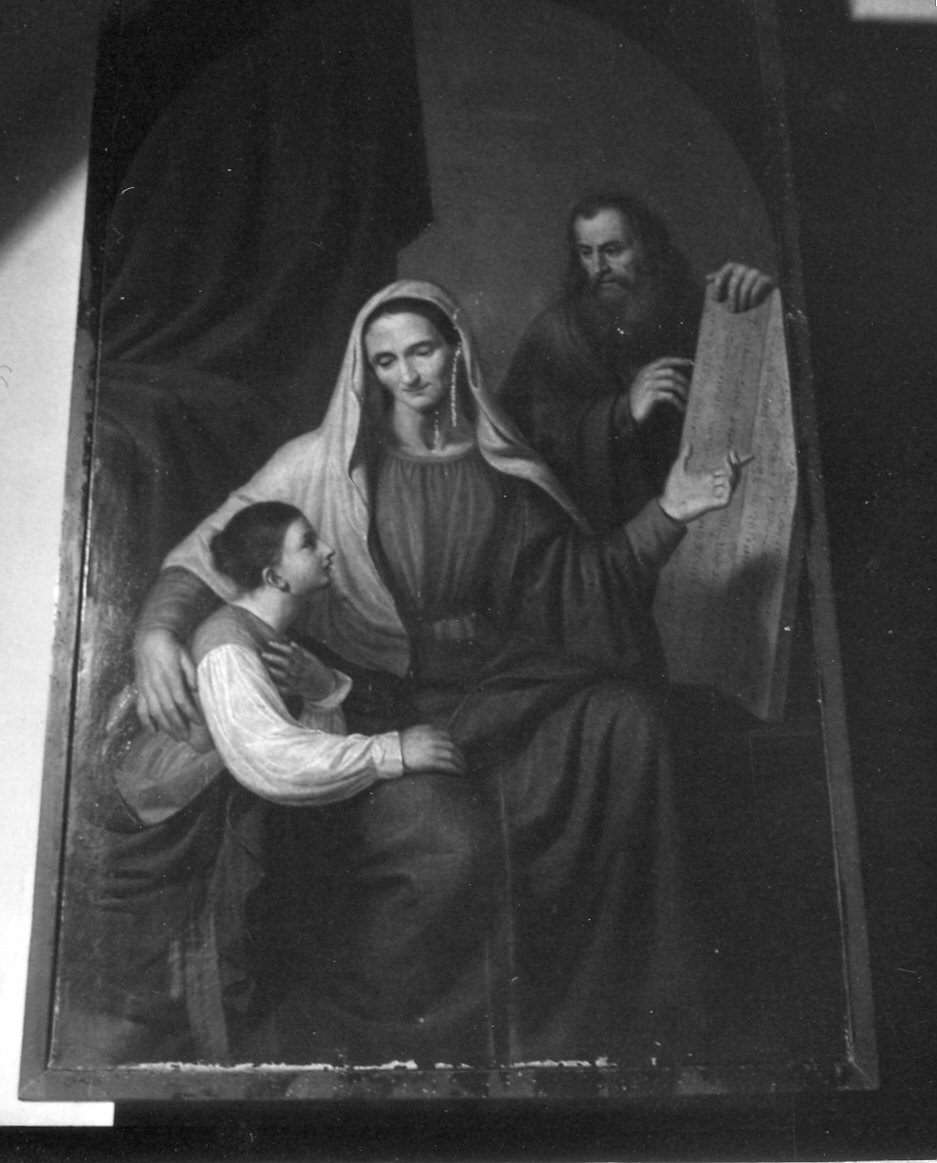 Sant'Anna insegna a leggere a Maria Vergine (dipinto) di Riccò Giovanni (attribuito) (metà sec. XIX)