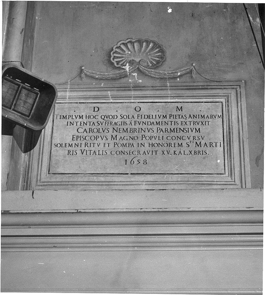 lapide commemorativa - ambito parmense (sec. XVII)