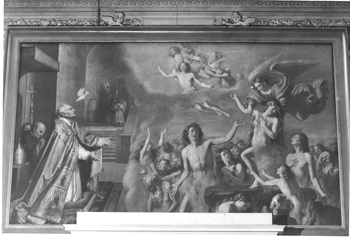San Gregorio prega per le anime del purgatorio (dipinto) di Tebaldi Giovanni (sec. XIX)