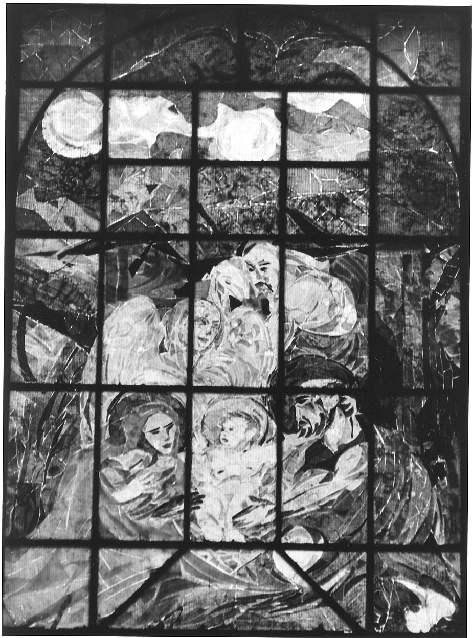 natività di Gesù (vetrata) di Bini Luigi (sec. XX)