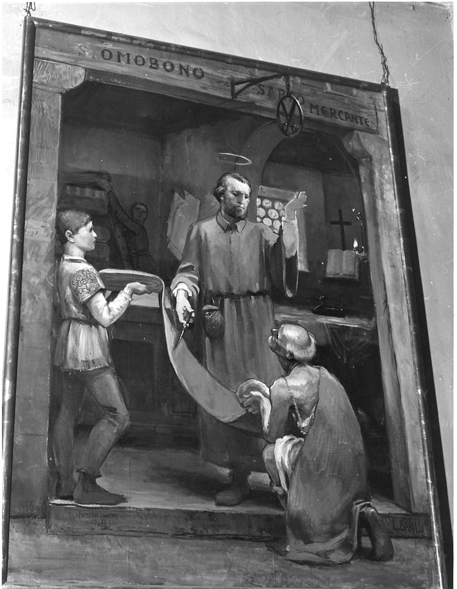 Sant'Omobono (dipinto) di Barilli Latino (sec. XX)