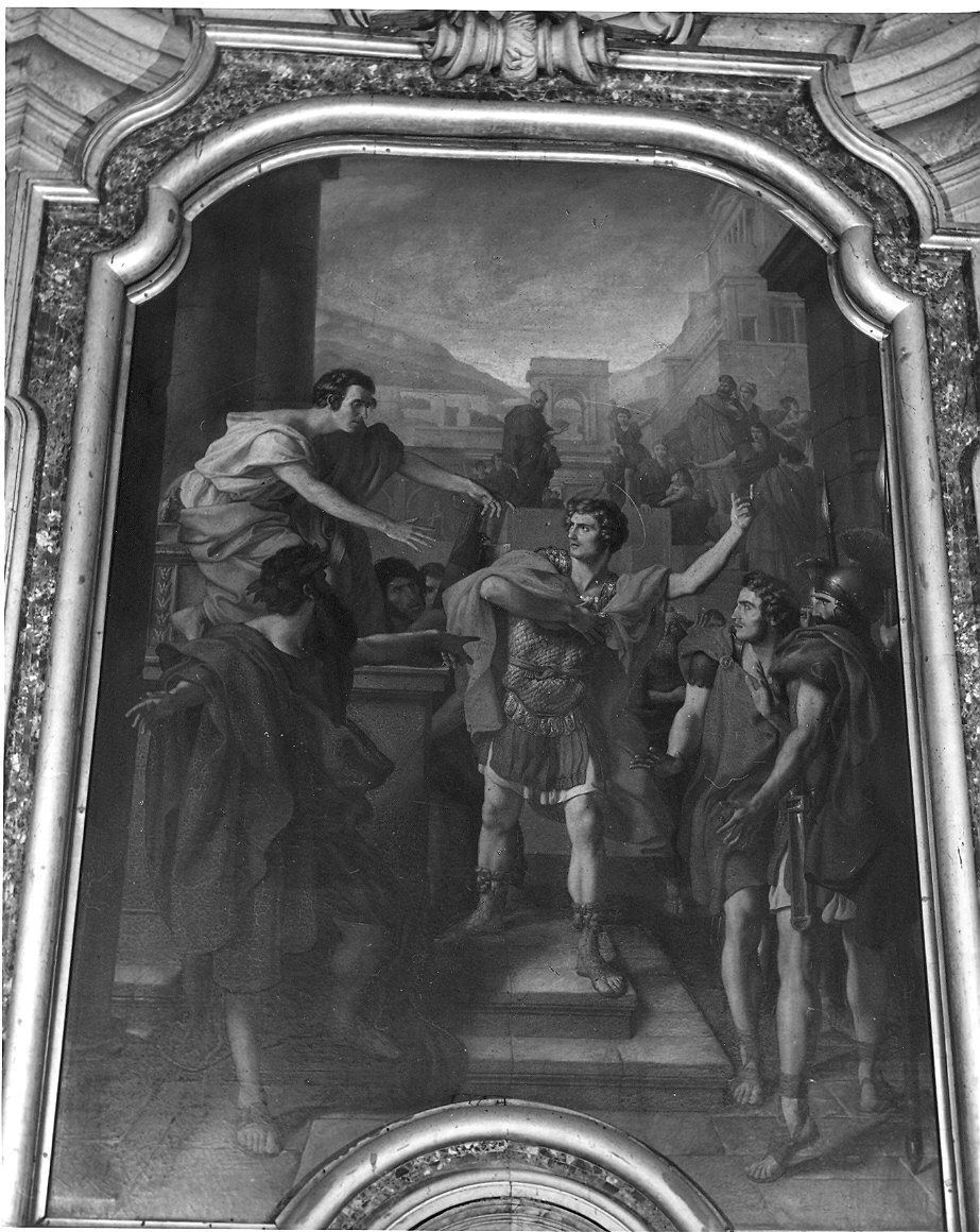 San Vitale condannato al martirio (dipinto) di Plancher Michele (sec. XIX)