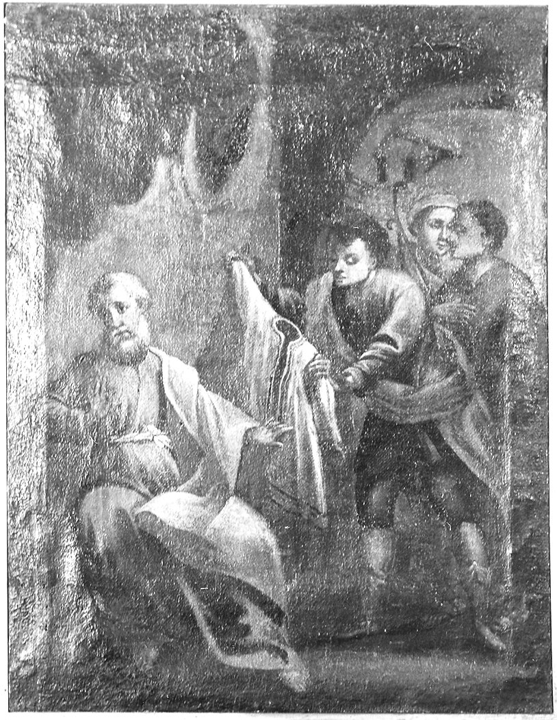fratelli di Giuseppe mostrano a Giacobbe la veste insanguinata (dipinto) - ambito lombardo (?) (sec. XVII)