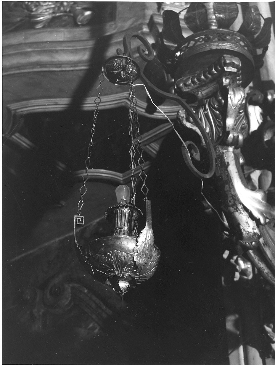 lampada pensile ad anfora, coppia - ambito parmense (sec. XIX)