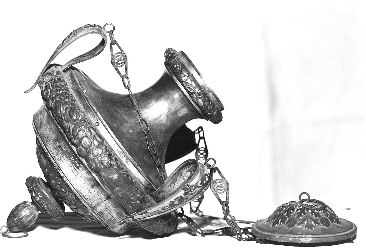 lampada pensile ad anfora - ambito parmense (sec. XIX)