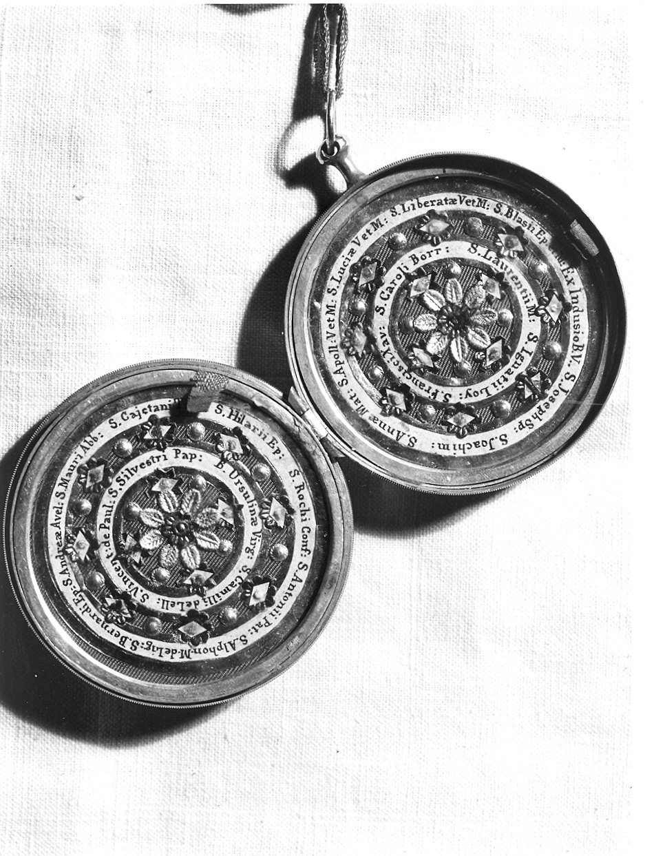 Sacro Cuore di Gesù//Sacro Cuore di Maria (reliquiario a capsula - a medaglione) - ambito parmense (fine sec. XVIII)