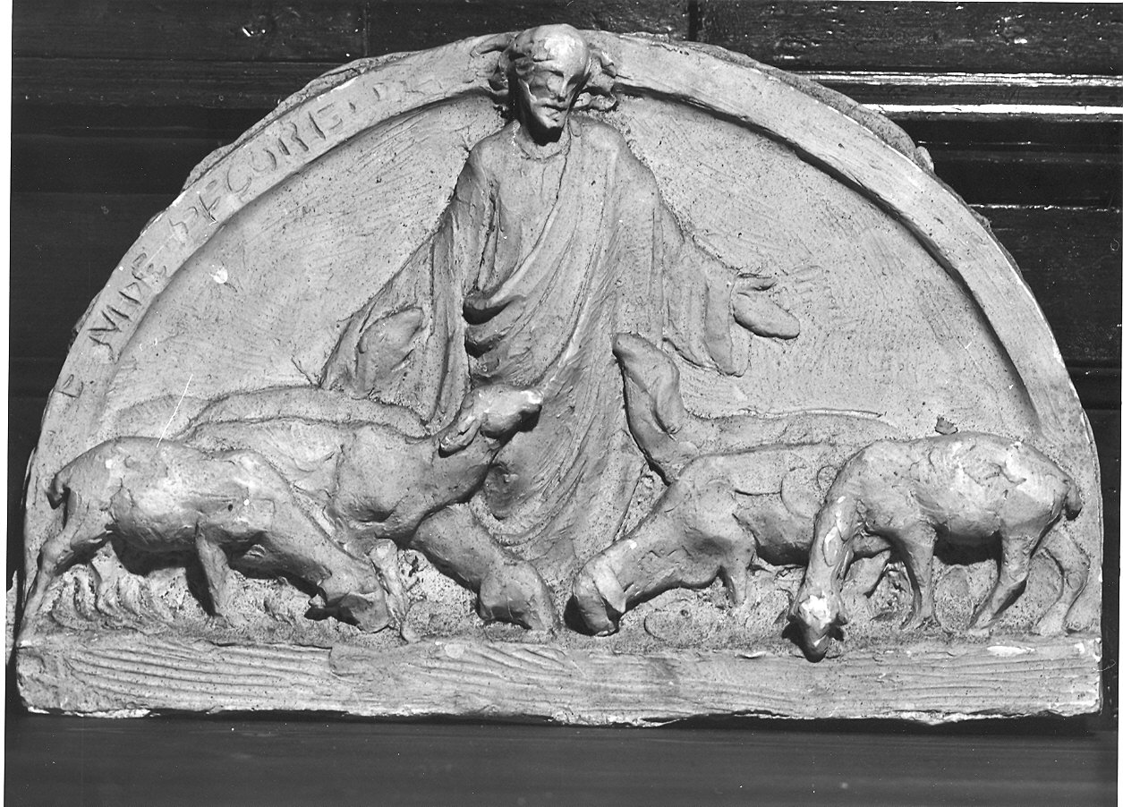 Buon Pastore (rilievo) di Barilli Latino (attribuito) (sec. XX)