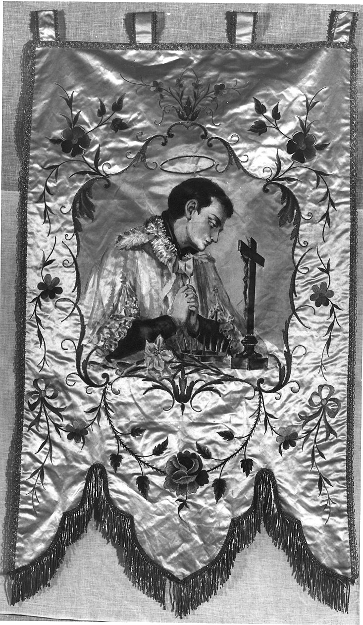 San Luigi Gonzaga (stendardo processionale) di Silvani Severino (prima metà sec. XX)