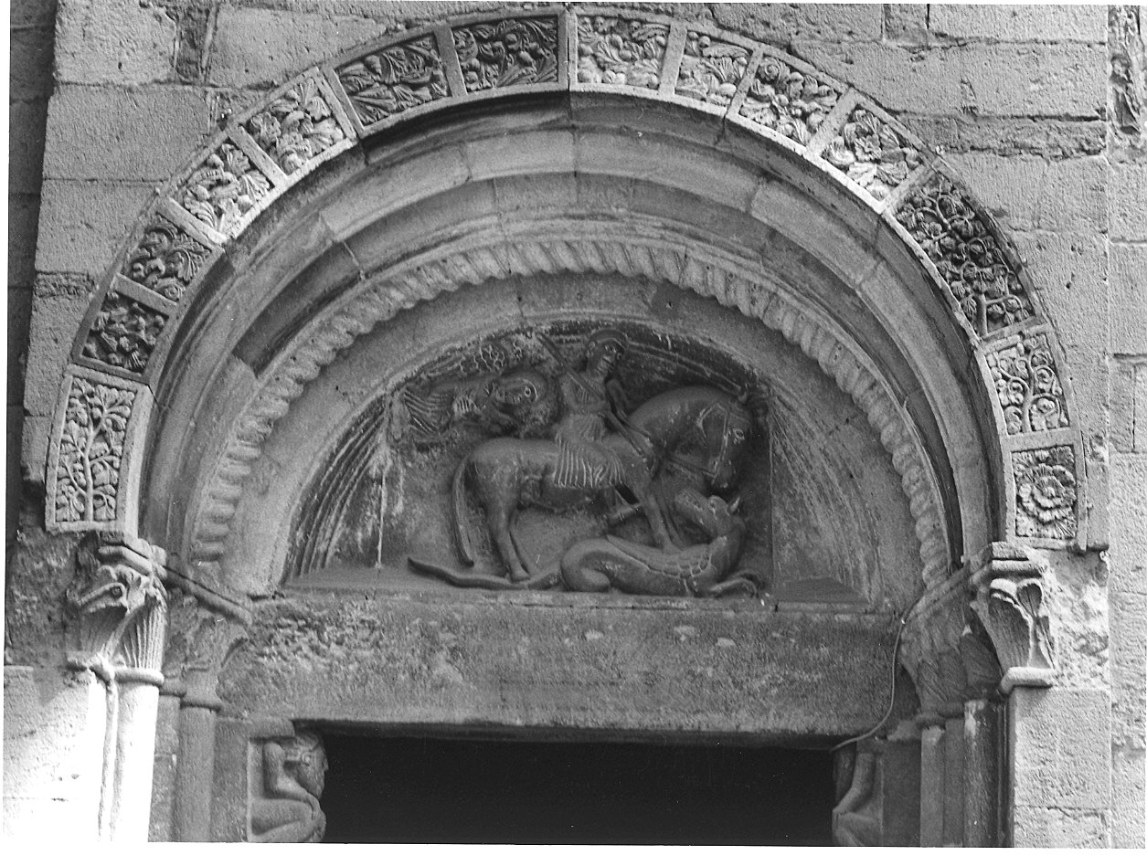 San Giorgio uccide il drago (rilievo) - ambito piacentino (metà sec. XIII)