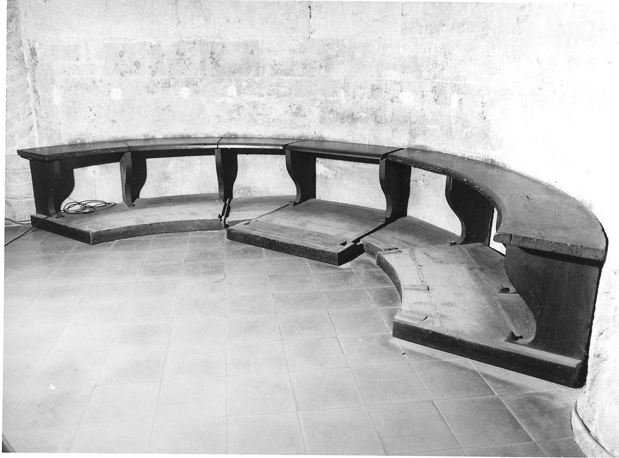 stalli del coro - ambito piacentino (fine/inizio secc. XIX/ XX)