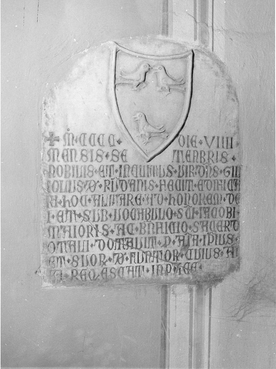 lapide commemorativa - ambito parmense (sec. XV)