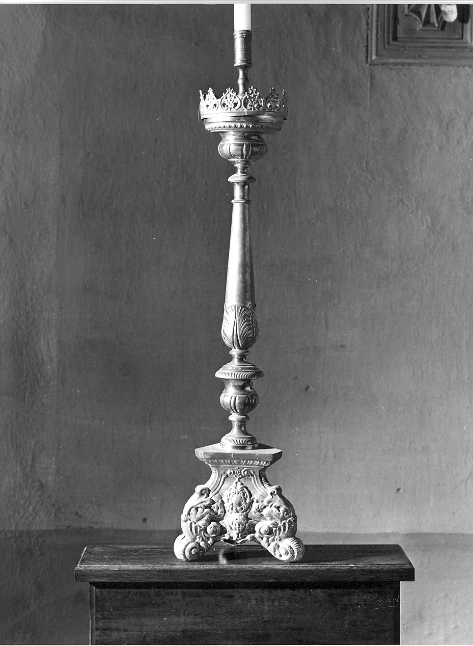 candeliere d'altare, serie - ambito piacentino (fine sec. XIX)
