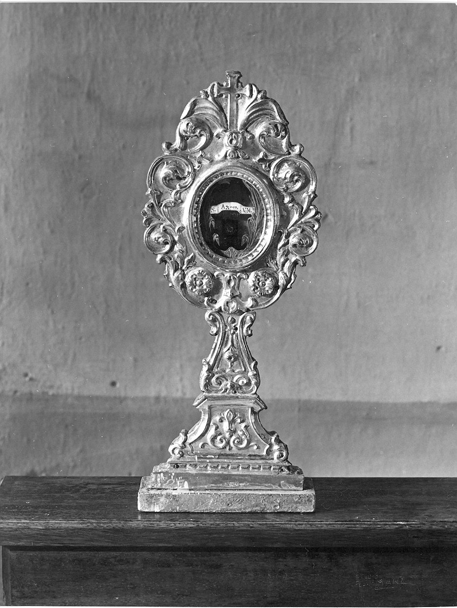 reliquiario - a ostensorio, serie - ambito piacentino (fine/inizio secc. XVIII/ XIX)