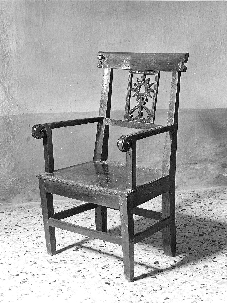 sedia - a braccioli, coppia - ambito ligure (?) (sec. XIX)