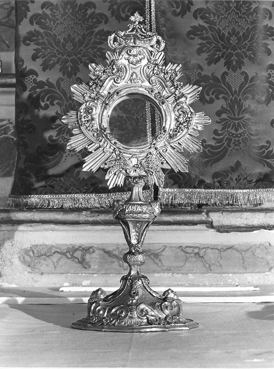 ostensorio - a raggiera - ambito piacentino (?) (prima metà sec. XIX)