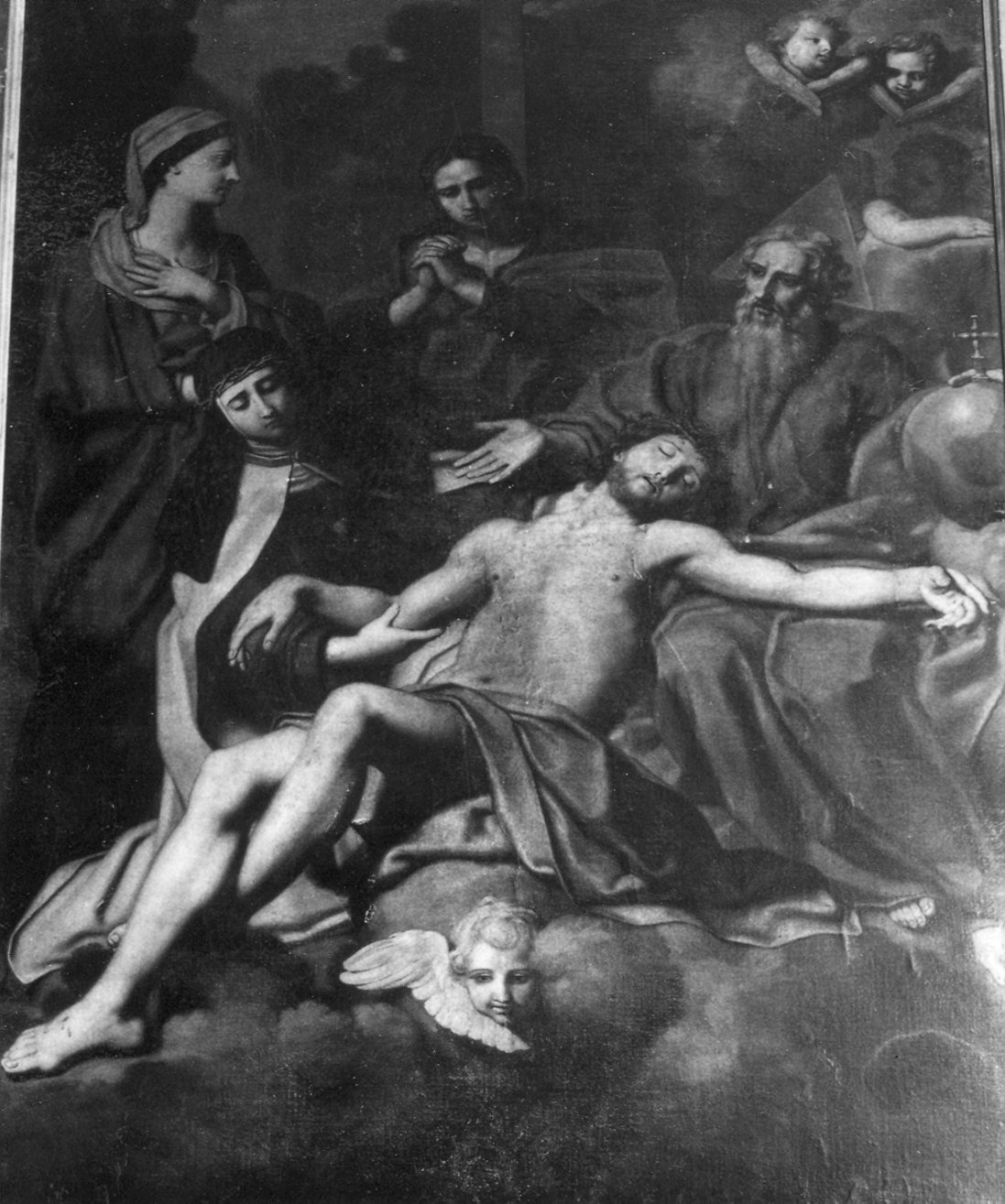 Cristo deposto e Santi (dipinto) - ambito emiliano (seconda metà sec. XVII)