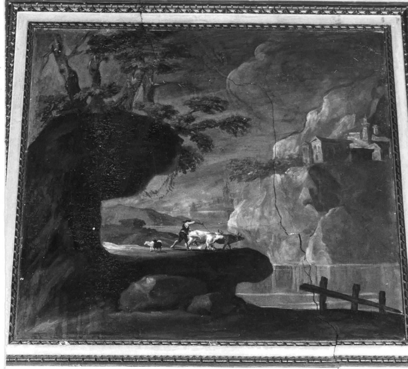 paesaggio fluviale (dipinto, ciclo) - ambito emiliano-lombardo (seconda metà sec. XVIII)