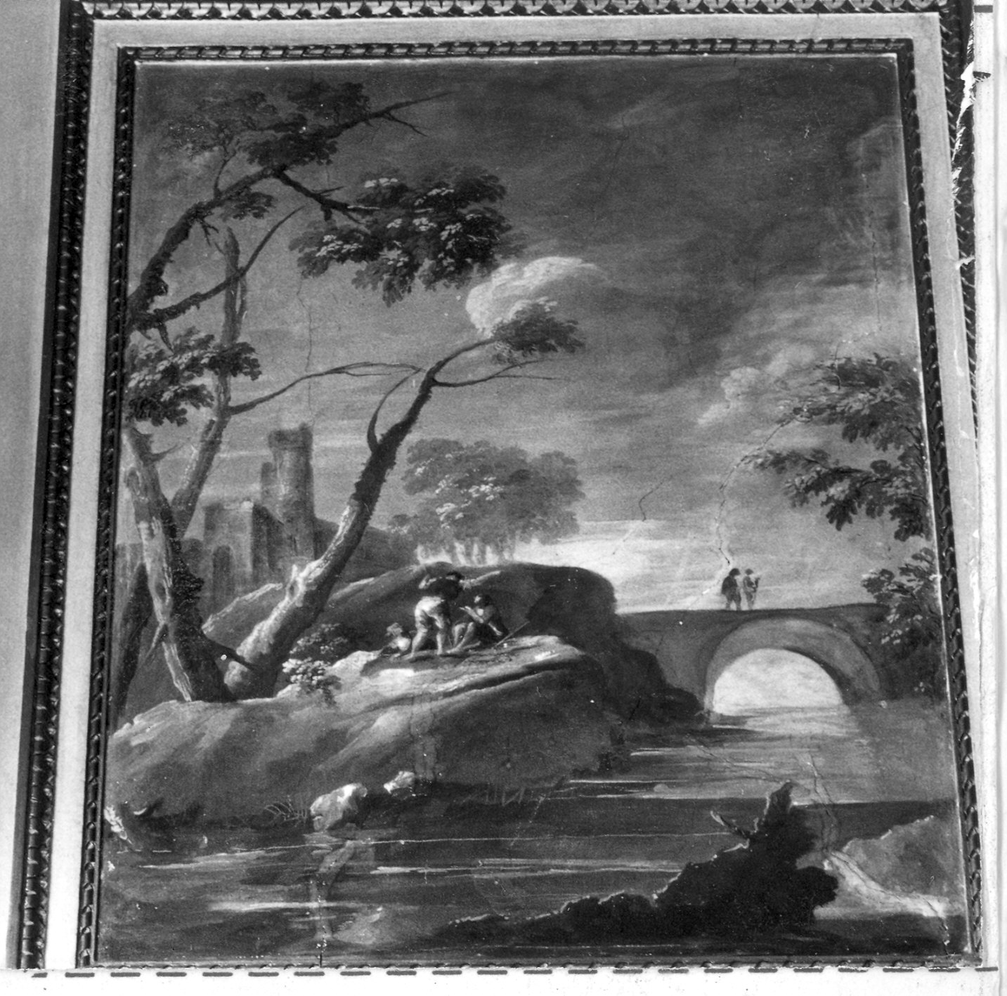 paesaggio fluviale (dipinto, ciclo) - ambito emiliano-lombardo (seconda metà sec. XVIII)