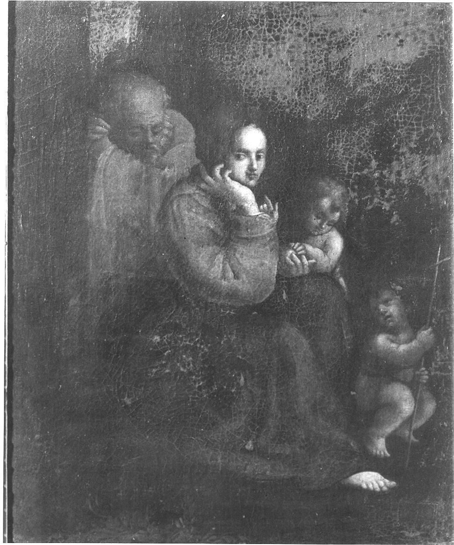 Sacra Famiglia con San Giovanni Battista bambino (dipinto) - ambito parmense (metà sec. XVII)