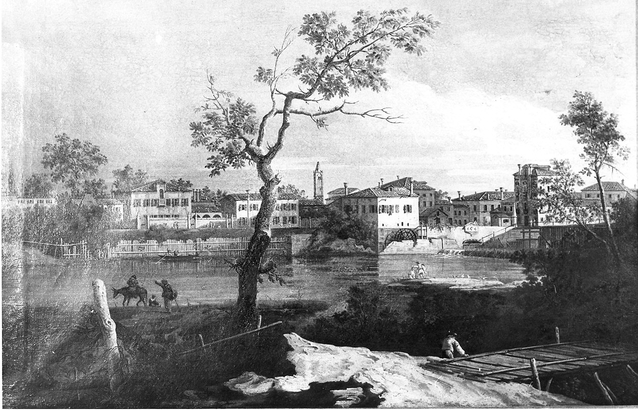 Paesaggio fluviale (dipinto) - ambito veneto (?) (sec. XIX)