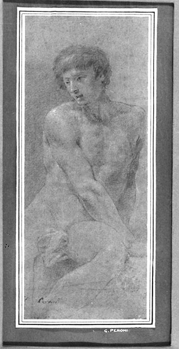 Figura maschile nuda (dipinto) di Peroni Giuseppe (attribuito) (sec. XVIII)